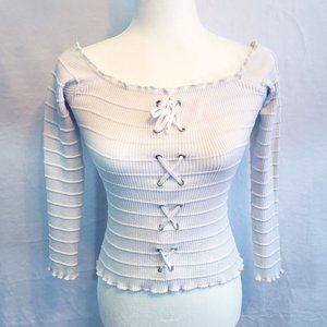 Ambiance Apparel White Long Sleeved Top Large